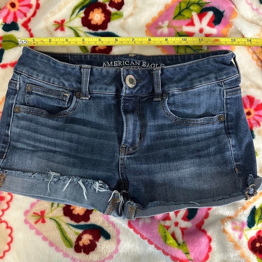 Women's Y2K Vintage American Eagle Low Rise Short Shorts Micro Mini Booty Size 2 - Picture 4 of 6
